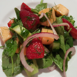 Strawberry, Cucumber and Melon Salad