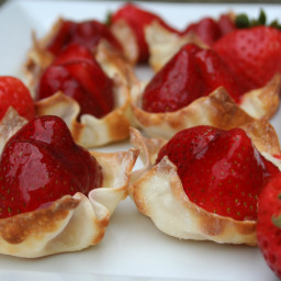 Strawberry custard tarts