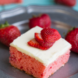 Strawberry Frosted Sheet Cake