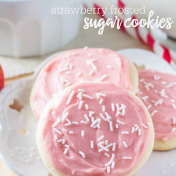 Strawberry Frosted Sugar Cookies