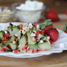 Strawberry Heart Salad w/ Cucumber and Balsamic
