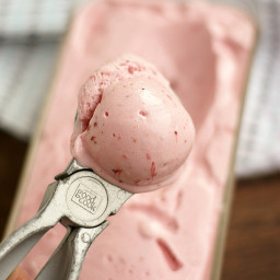 Strawberry Ice-Cream (vegan & traditional)