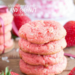 Strawberry Jell-o and Coconut Cookies