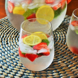 Strawberry Lemon Water with Fresh Mint