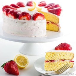 Strawberry Lemonade Cake Recipe (Low Carb, Gluten-free, Sugar-free)