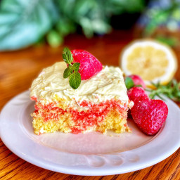 Strawberry Lemonade Poke Cake