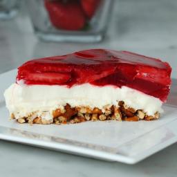 Strawberry Pretzel Cheesecake Recipe by Tasty