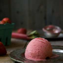 Strawberry Rhubarb Ice Cream and Sorbet
