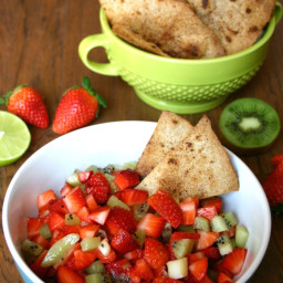 Strawberry Salsa and Baked Cinnamon Chips
