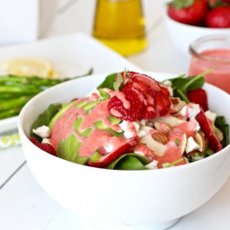 Strawberry Spinach Salad with Strawberry Champagne Vinaigrette