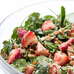 Strawberry Spinach Salad with Toasted Quinoa