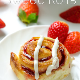 Strawberry Sweet Rolls with Vanilla Cream Cheese Glaze Recipe