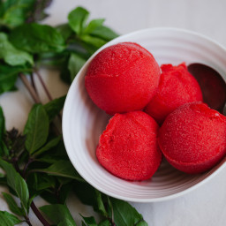 Strawberry Thai Basil Sorbet