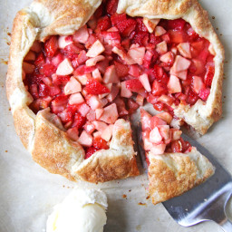 Strawberry, Rhubarb and Apple Galette