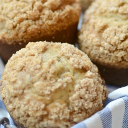 Streusel Topped Apple-Banana Nut Muffins