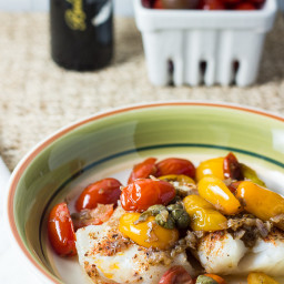 Striped Bass Fillets with Tomatoes & Capers