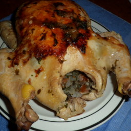 stuffed chicken with parsley and onions