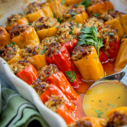Stuffed Mini Peppers with Beef Rice
