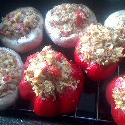 Stuffed Mushrooms and Peppers