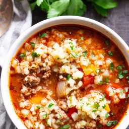 Stuffed Pepper Soup In the Instant Pot {Whole30, Keto}