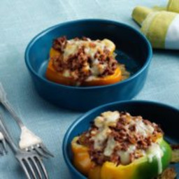 Stuffed peppers with ground beef and cheese