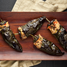 Stuffed Poblano Peppers with Black Beans and Cheese