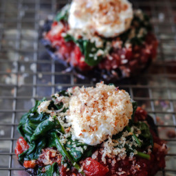Stuffed Portobello Mushrooms with Crispy Goat Cheese