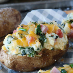 Stuffed Potatoes with Ham & Spinach