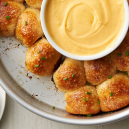 Stuffed Pretzel Dippers with Cheesy Mustard Dip