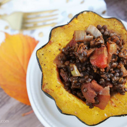 Stuffed Squash with Curried Lentils