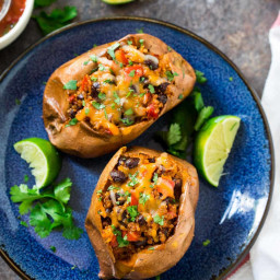 Stuffed Sweet Potatoes with Black Beans and Quinoa