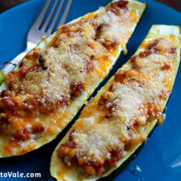 Stuffed Zucchini Boats With Ground Meat and Cheese