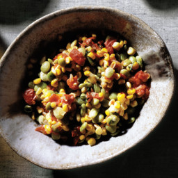 Succotash of Fresh Corn, Lima Beans, Tomatoes and Onions