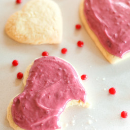 Sugar Cookies with Raspberry Cream Cheese Frosting