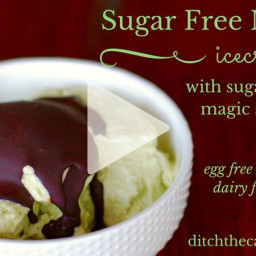 Sugar Free Mint Ice Cream With Sugar Free Magic Shell