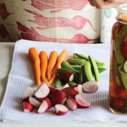 Sugar Snap, Carrot, and Radish Refrigerator Pickles