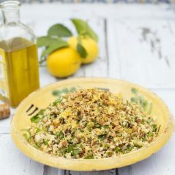 Summer four-grain salad with garlic, lemon & herbs