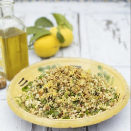 Summer four-grain salad with garlic, lemon and herbs