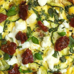 Summer Frittata with Sundried Tomatoes, Feta, and Zucchini
