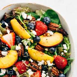 Summer Fruit Salad with Peach Poppy Seed Dressing