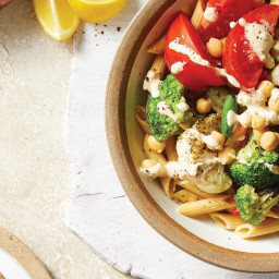 Summer Pasta Bowls with Grilled Veggies and Cashew Cream Sauce