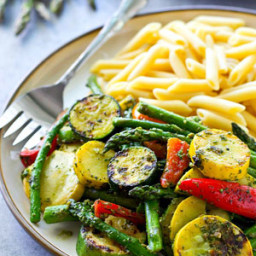 Summer Pesto Grilled Vegetables with Penne