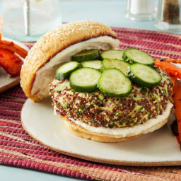 Summer Squash & Quinoa Burgers with Spicy Roasted Carrots