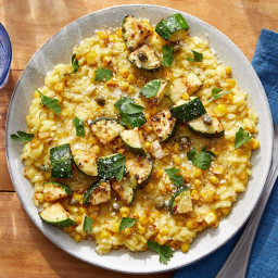 Summer Vegetable Risotto with Saffron & Parsley