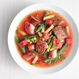 Summer Vegetable Soup with Andouille
