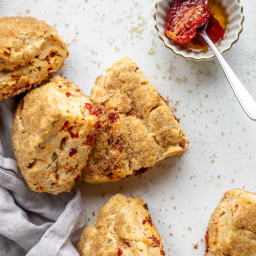 Sun Dried Tomato and Herb Scones.