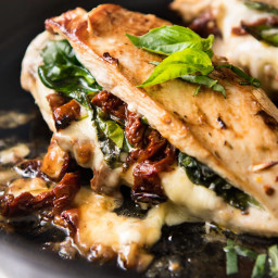 Sun Dried Tomato, Spinach and Cheese Stuffed Chicken Breast
