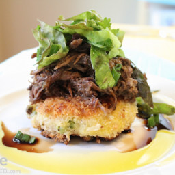Sunday Pot Roast with Risotto Cakes from Kelsey Nixon for #SundaySupper