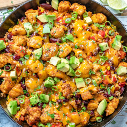 Super Delicious Mexican Inspired Chicken + Rice Skillet!