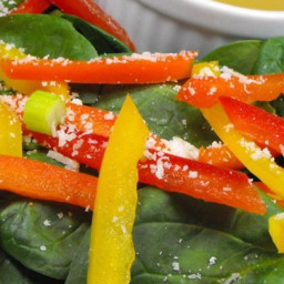 Super Easy Spinach and Red Pepper Salad